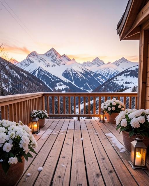 Ambientazione Terrazza alpina senza persone